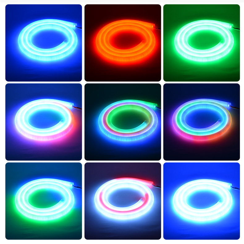 DC24V D20 Round Cuttable Addressable RGB LED Neon Flex 360 Rope Lights DC24V D20 Round Cuttable Addressable RGB LED Neon Flex 360 Rope Lights